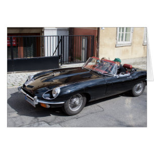 Black Jaguar E-typ Hälsningskort