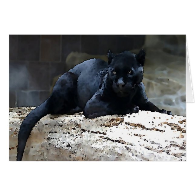 Black Jaguar Hälsningskort (Framsidan Horizontal)