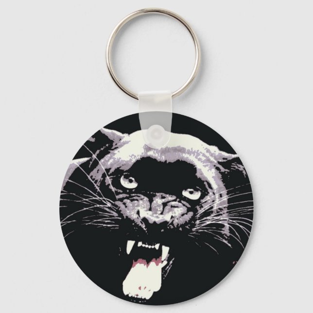 Black Jaguar Panther Nyckelring (Framsida)