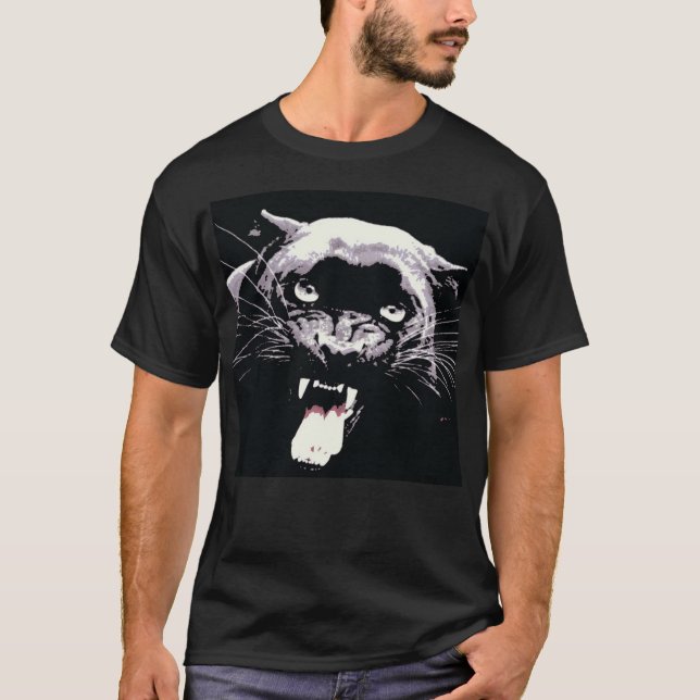Black Jaguar Panther T Shirt (Framsida)