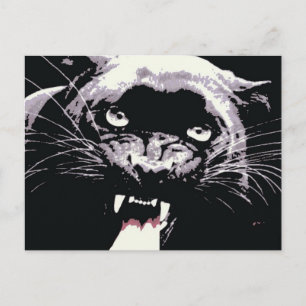 Black Jaguar Panther Vykort