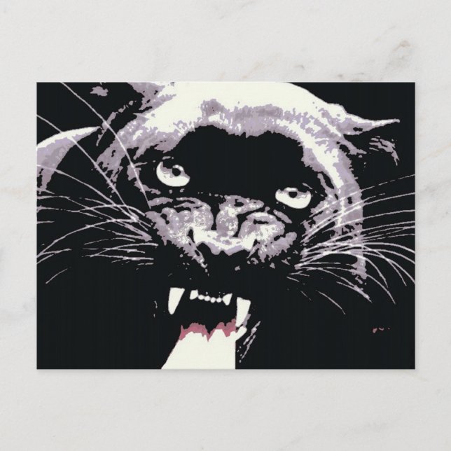 Black Jaguar Panther Vykort (Framsida)