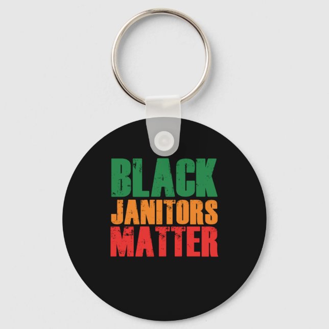 Black Janitor Matter Städning Service Cleaners Jan Nyckelring (Framsida)