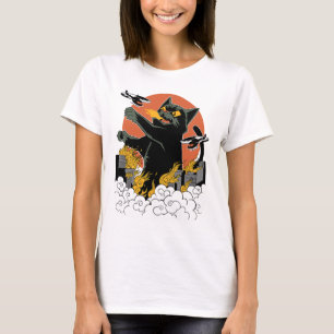 Black Japansk Catzilla Sunset - Clic Fit T Shirt