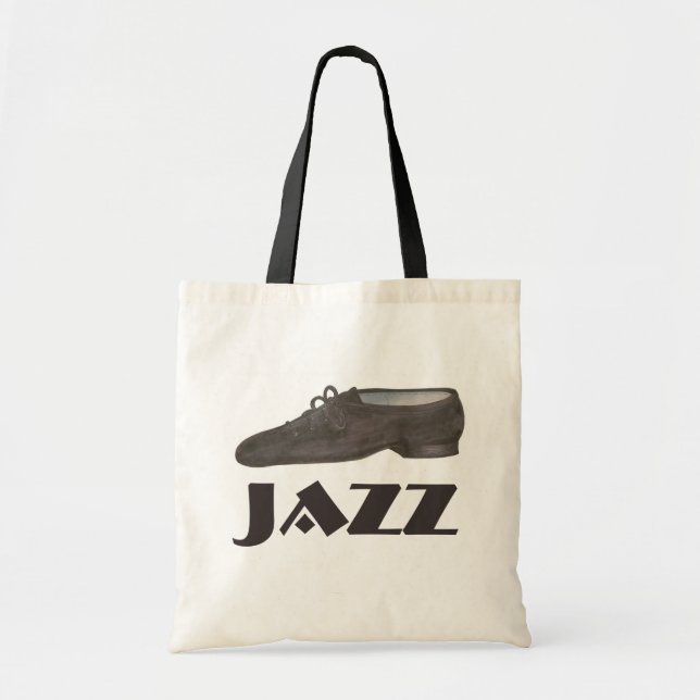 Black Jazz Shoe Dance Teacher Dancer Tote Bag Tygkasse (Framsidan)
