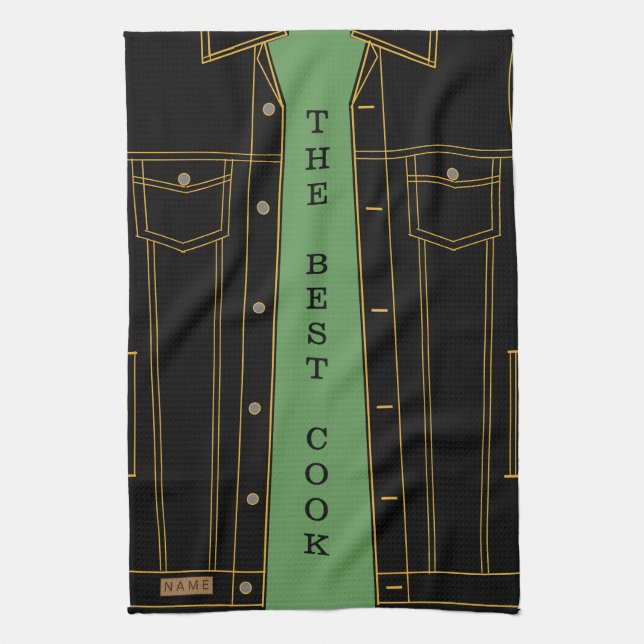 Black Jeans Jacka Funny Anpassningsbar för köksduk Kökshandduk (Vertikal)