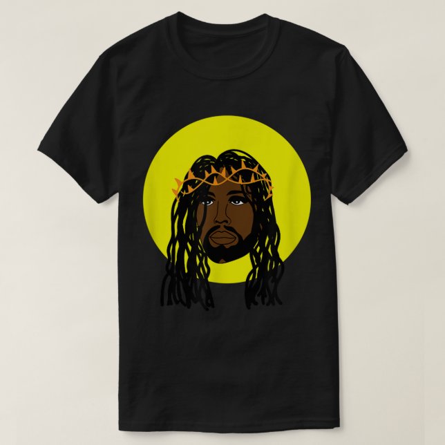 Black Jesus Locs African American Religiösa T Shirt (Design framsida)