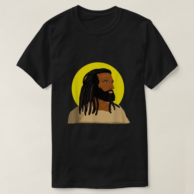 Black Jesus Locs African American Religiösa T Shirt (Design framsida)