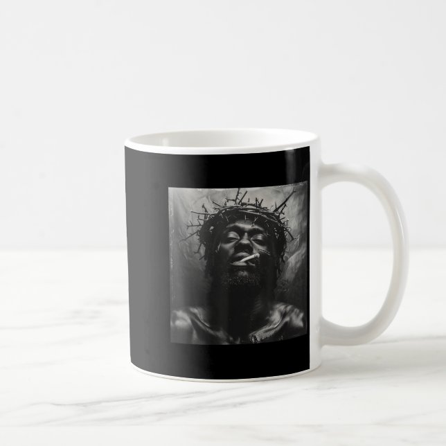 Black Jesus Smokes, Christianity, Church, Christ,  Kaffemugg (Höger)