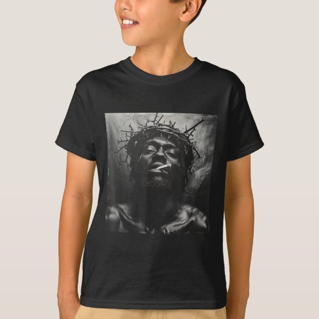 Black Jesus Smokes, Christianity, Church, Christ,  T Shirt (Framsida)