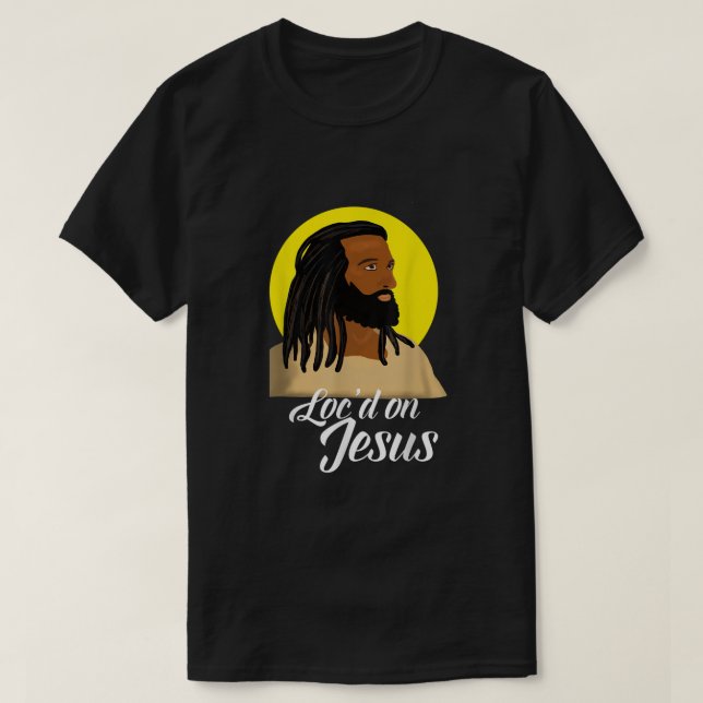 Black Jesus with Locs African Christian C T Shirt (Design framsida)