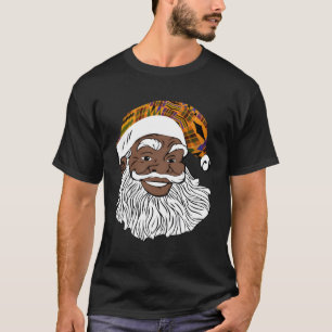 Black Jolly Santa African American Santa Kente T Shirt