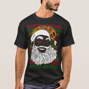 Black Jolly Santa Design African American Santa T Shirt