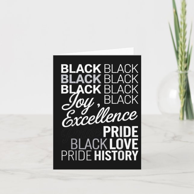 Black Joy Excellence Pride Kärlek History - Black  Kort (Framsida)