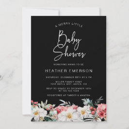 Black jul Baby Shower Inbjudningar