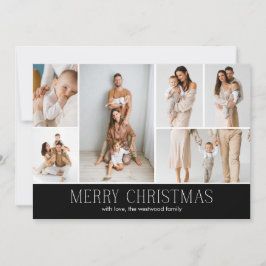 BLACK Jul Elegant 6 Samlingsfotomeddelande Julkort