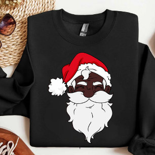Black Jultomten African American Santa Ansikte Jul T Shirt