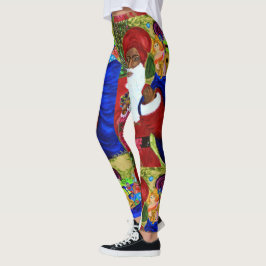 Black Jultomten Designer Leggings - Julafton Bära