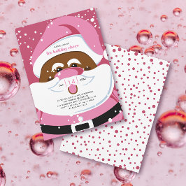 Black Jultomten i rosa Jul julfest Inbjudningar