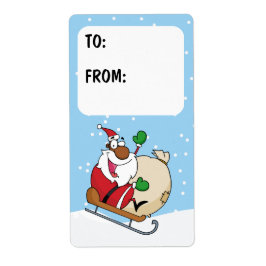 Black Jultomten på etiketten Sleigh Gift Fraktsedel