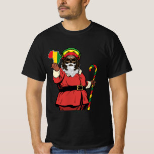 Black Jultomten Rasta Hat jul Rastafarian T Shirt