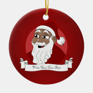 Black Jultomten Tecknad Julgransprydnad Keramik