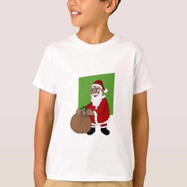 Black Jultomten Tecknad Tee (Framsida)