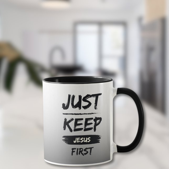Black Just Behålla Jesus First Mugg (Skapare uppladdad)