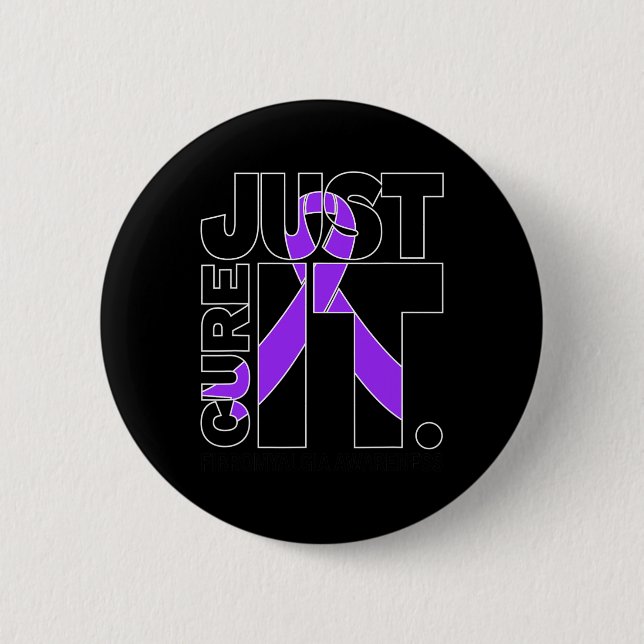 Black Just Cure Fibromyalgia Awareness Knapp (Framsida)