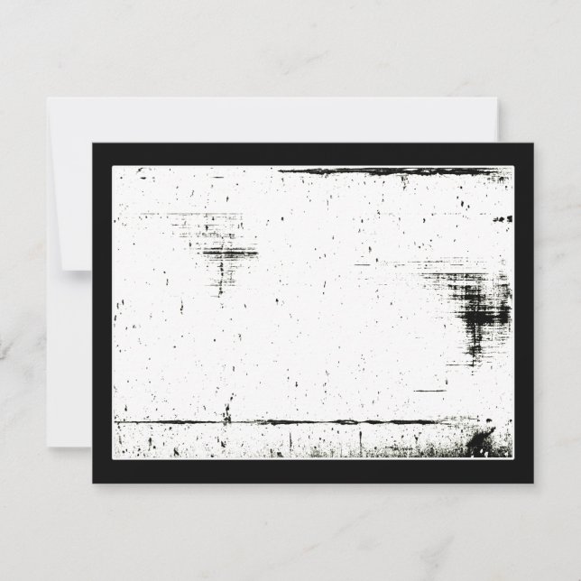 Black Kant Grunge Struktur (lägg till Färg) Inbjudningar (Framsida)