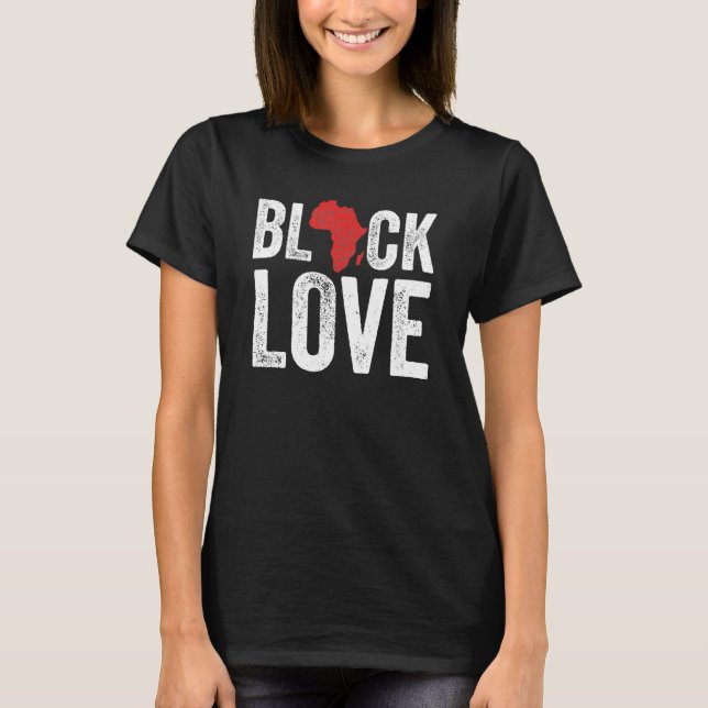 Black Kärlek African American lite Matching par T Shirt (Framsida)