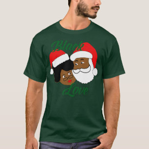 Black Kärlek Black Santa Mrs Claus T Shirt