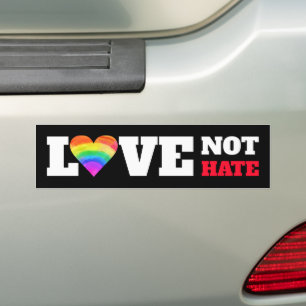 Black Kärlek Hate ej Rainbow Heart Fold Graphics Bildekal