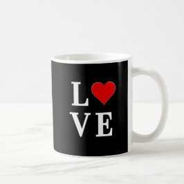 Black KÄRLEK Heart Modern Trendig Kaffemugg