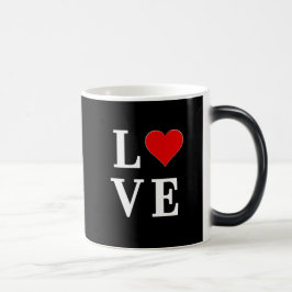 Black KÄRLEK Heart Modern Trendig Magisk Mugg
