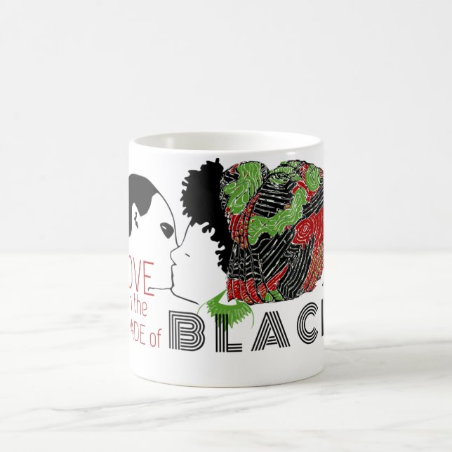 BLACK KÄRLEK i GRÖNT och RED Kaffemugg (Center)