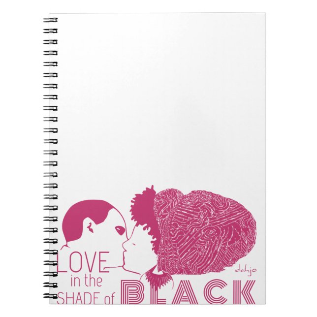 BLACK KÄRLEK i ROSA Anteckningsbok Med Spiral (Framsidan)