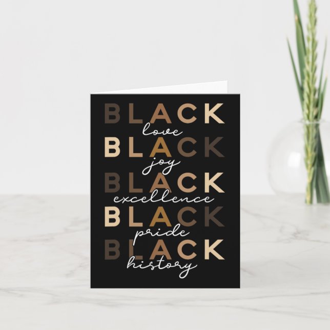 Black Kärlek Joy Excellence Pride History Hist Kort (Framsida)