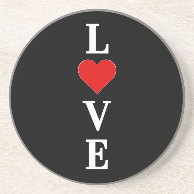 Black KÄRLEK Modern Tredny Black and White Underlägg (Framsidan)