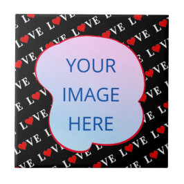 Black KÄRLEK Trendig Black and White Kakelplatta