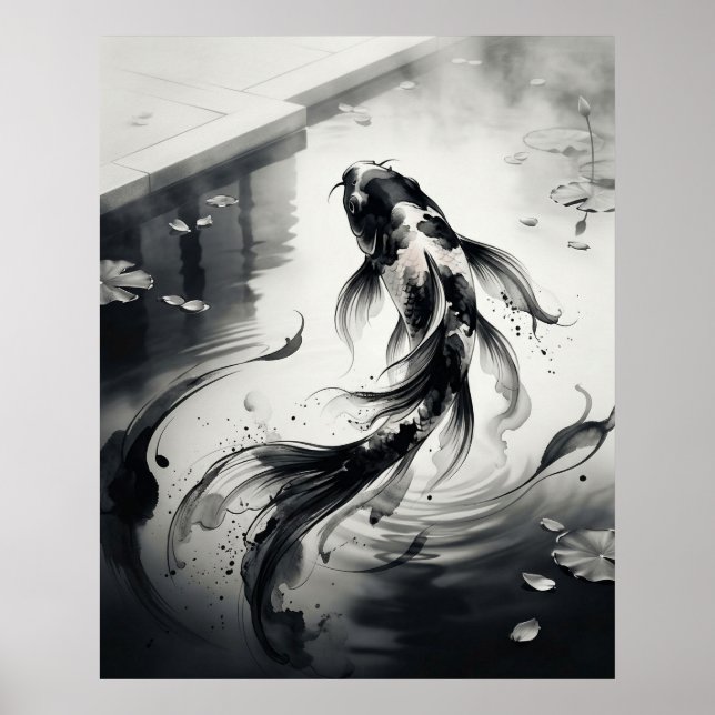 Bläck Karp Borste Damm Poster (Framsidan)