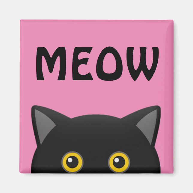 BLACK KATTA PEEKING MAGNETS MAGNET (Framsidan)