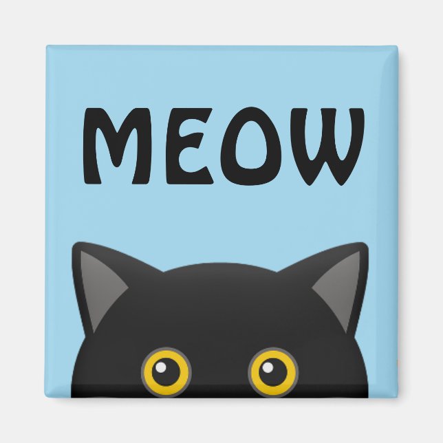 BLACK KATTA PEEKING MAGNETS MAGNET (Framsidan)