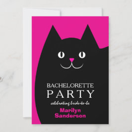 Black Kattunge Bachelorette Inbjudningar