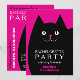 Black Kattunge Bachelorette Inbjudningar