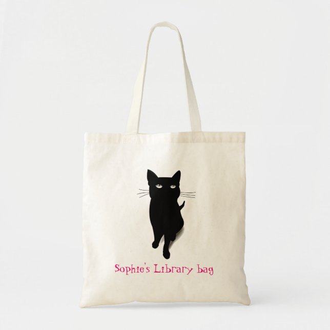 Black kattunge coola, kattflicka bibliotek tygkasse (Framsidan)