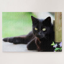 Black Kattunge Cute Roligt Animal Jigszle Puzzle