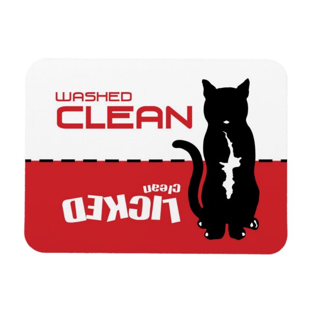 Black Kattunge Dishwasher Magnet - Slickat Clean (Horisontell)