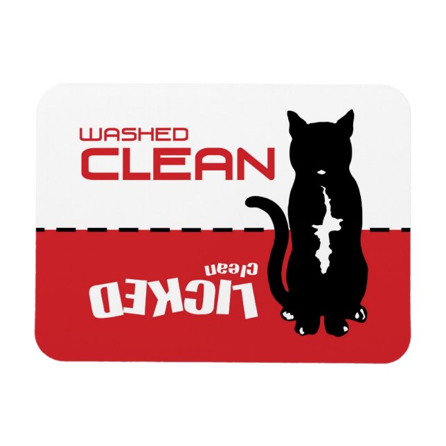 Black Kattunge Dishwasher Magnet - Slickat Clean (Horisontell)