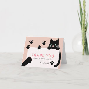 Black Kattunge Girl Rosa Birthday Tack Kort